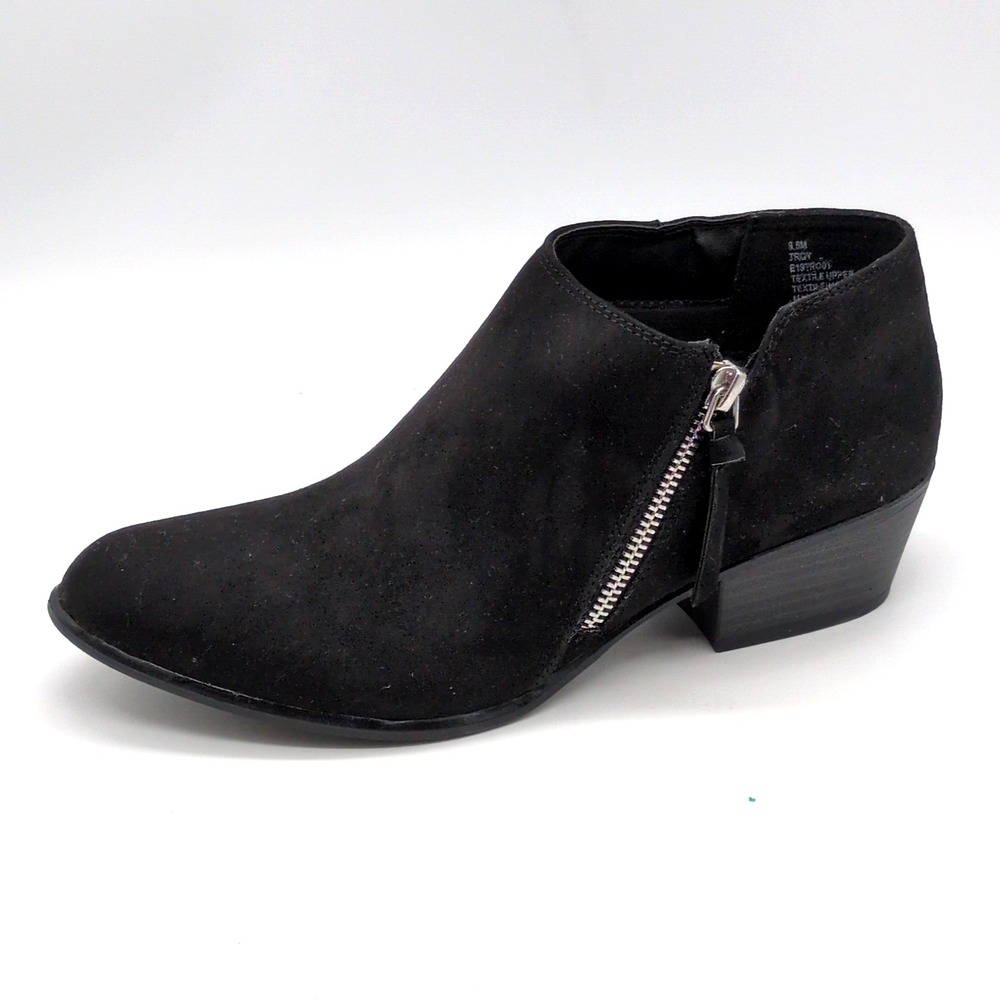 Esprit Shoes Womens Troy Black 8 Ankle Boot Faux Suede Side Zip Western